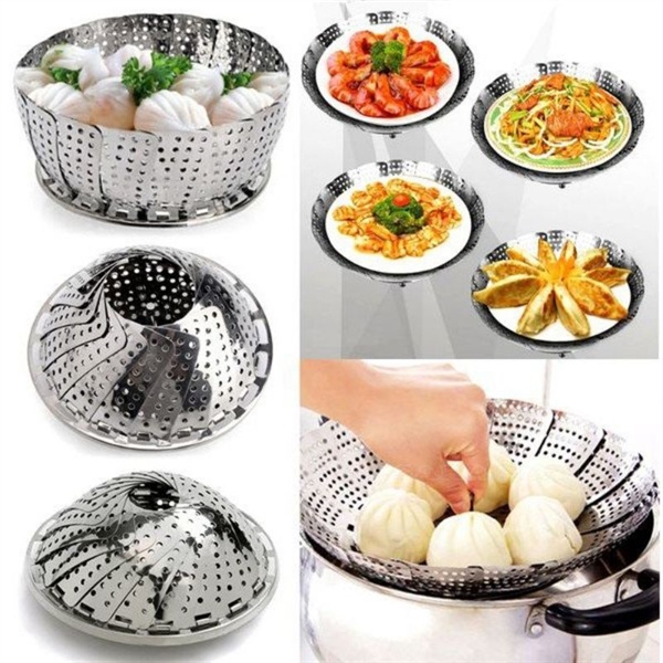 Rổ hấp inox đa năng xếp gọn 22cm