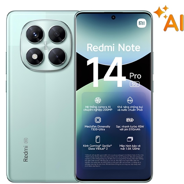 Xiaomi Redmi Note 14 Pro 5G 8/256GB Chính Hãng (Dimensity 7300 Ultra)
