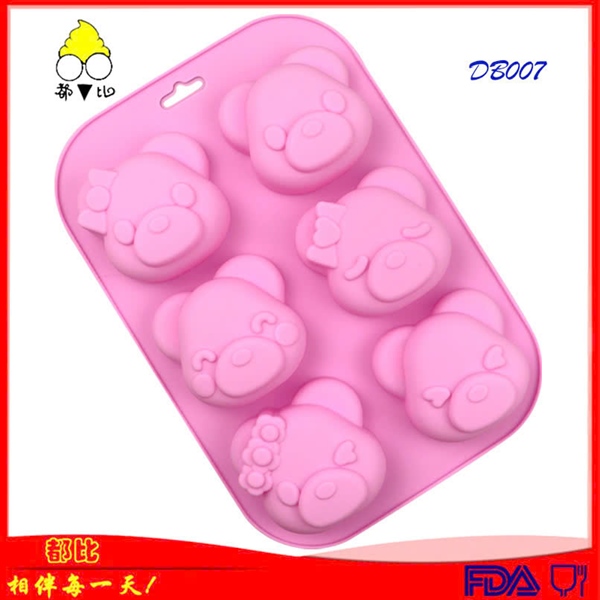 Khuôn silicon 6 gấu cute