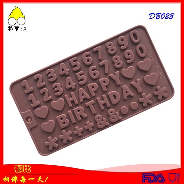 Khuôn silicon số và chữ happy birthday