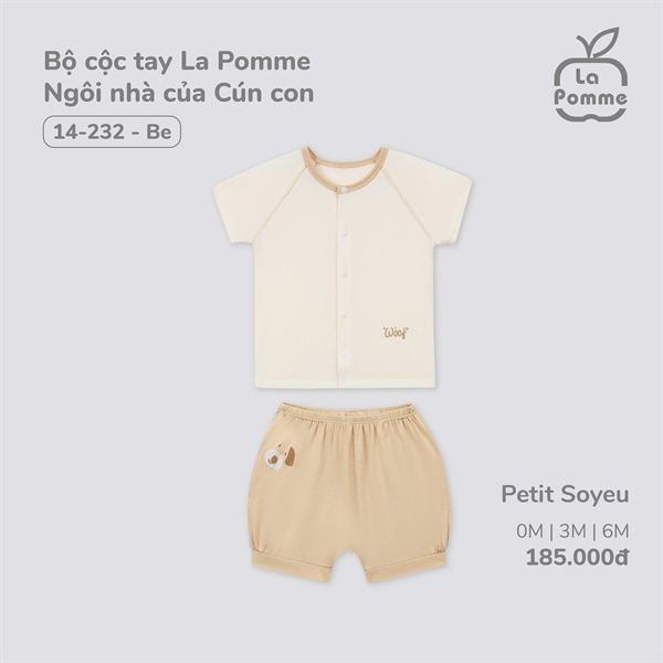 4232 - 3M/9M Bộ cộc tay La Pomme Ngôi nhà của Cún con