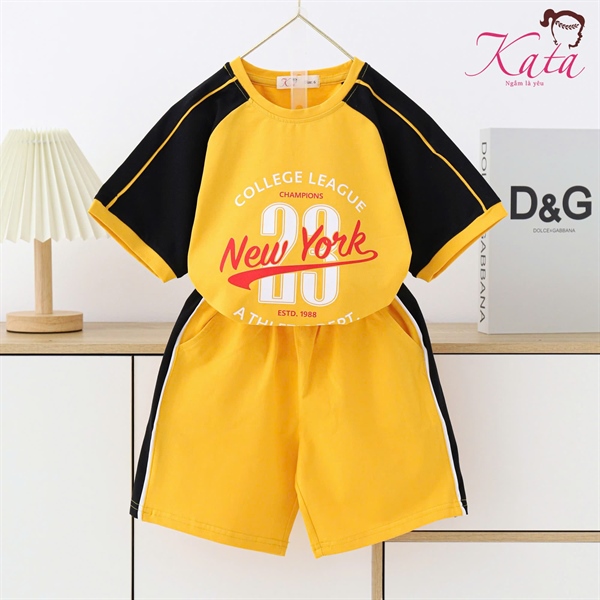 BT ÁO RAPLAN PHỐI VIỀN LÉ IN SỐ 23 NEW YORK SIZE 4-14,R6