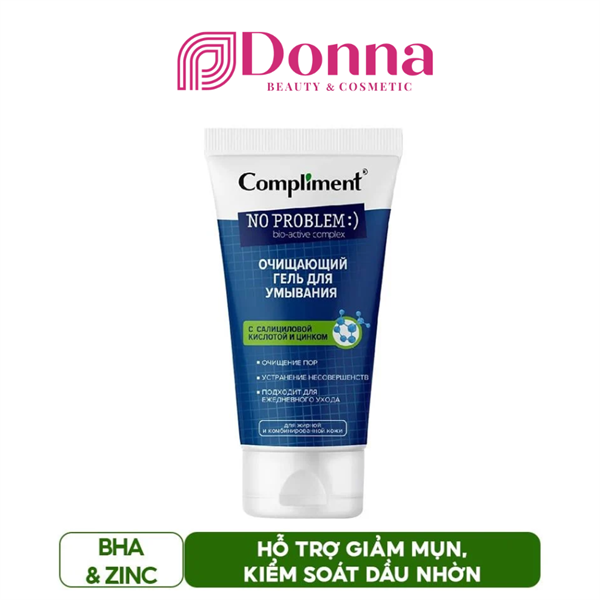 Sữa Rửa Mặt Làm Sạch Sâu, Hỗ Trợ Giảm Mụn Compliment Gel No Problem 200ml