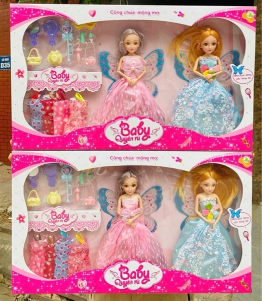 Hộp búp bê đôi phụ kiện Baby quyến rũ