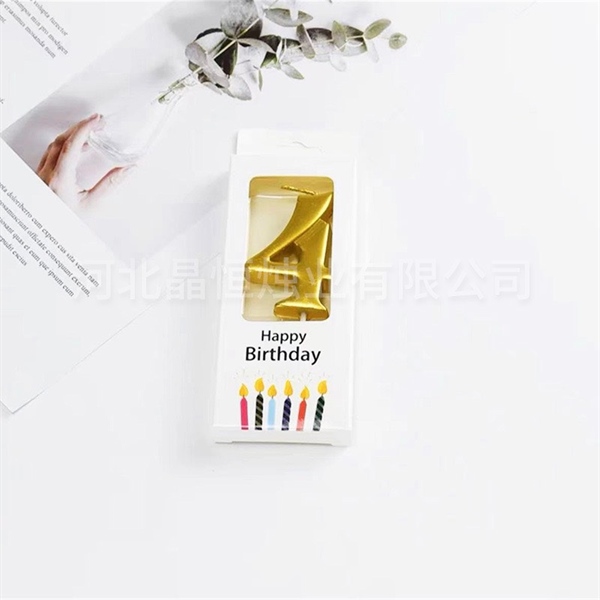 Nến số nhũ vàng - số 4