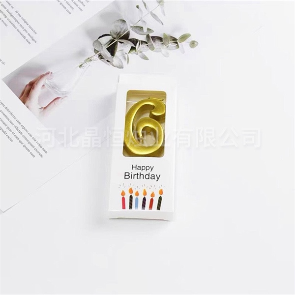 Nến số nhũ vàng - số 6