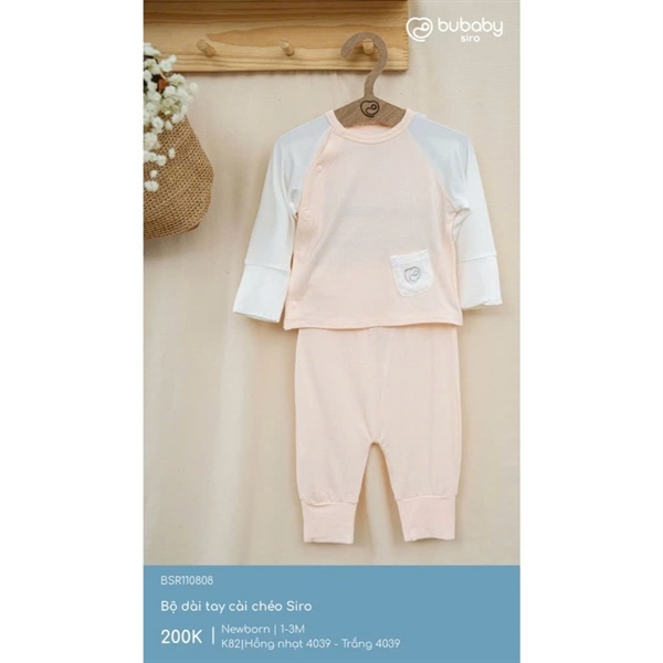 SR1108 - NB/3M Bộ dài tay cài chéo Siro Bubaby