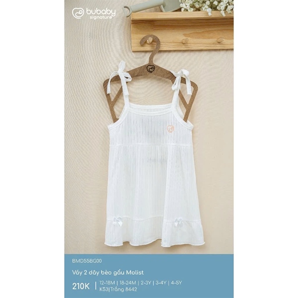 MD55BG - 18M/5Y Váy 2 dây bèo gấu Molist Bubaby
