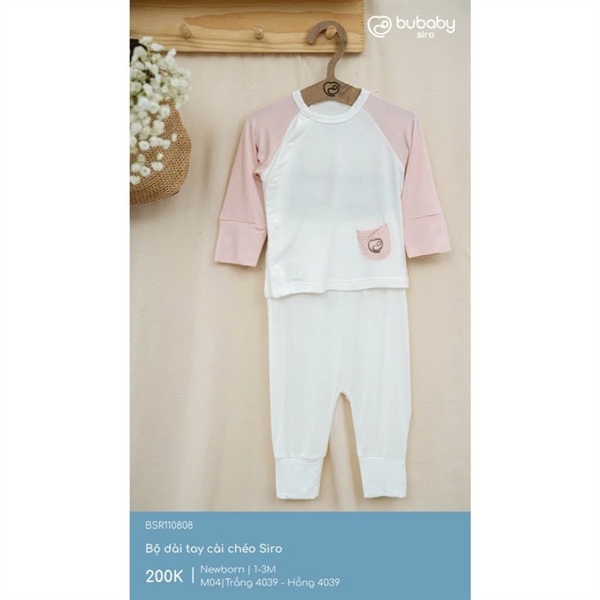 SR1108 - NB/3M Bộ dài tay cài chéo Siro Bubaby