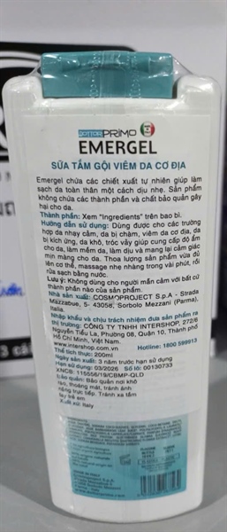 Dottorprimo Emergel (Chai 200ml) (Sữa tắm gội viêm da cơ địa) - Italy/Intershop 2
