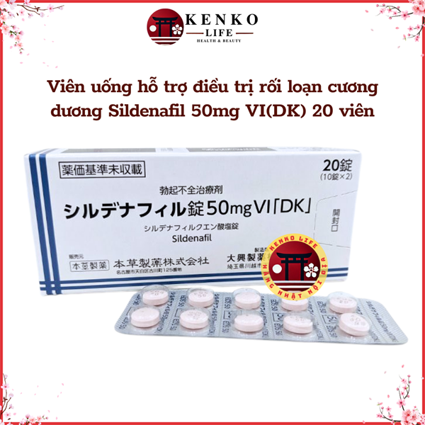 Viên uống hỗ trợ điều trị rối loạn cương dương Sildenafil 50mg VI(DK) 20 viên