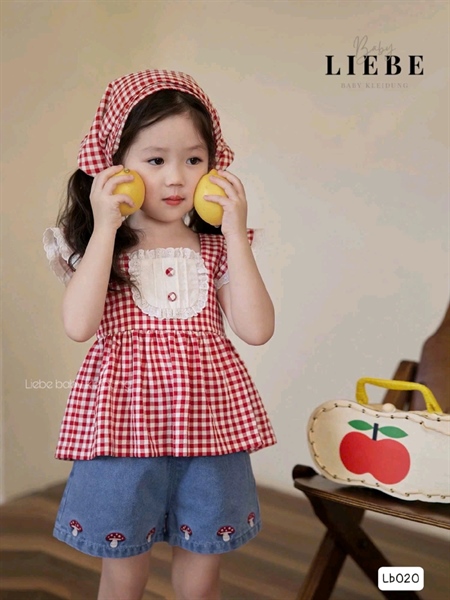 Set BG LB020 áo đỏ/q jean