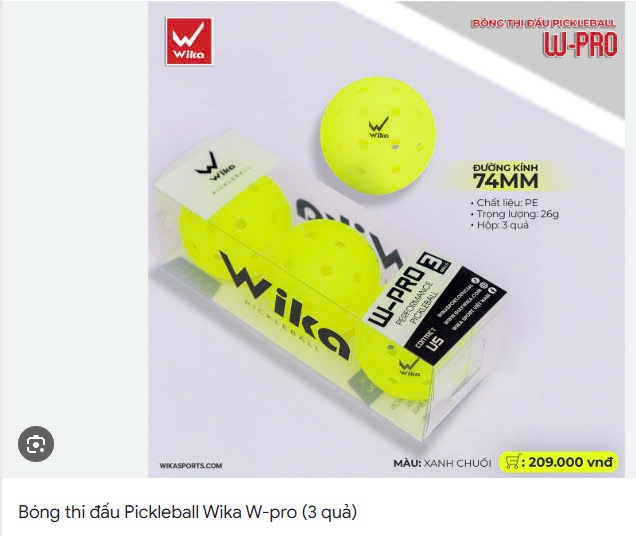 BÓNG THI ĐẤU PICKLEBALL WIKA PRO XANH ( HỘP 3 Q)