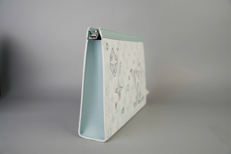 Túi LV Clutch hoa xanh có lót form sz27 KG+