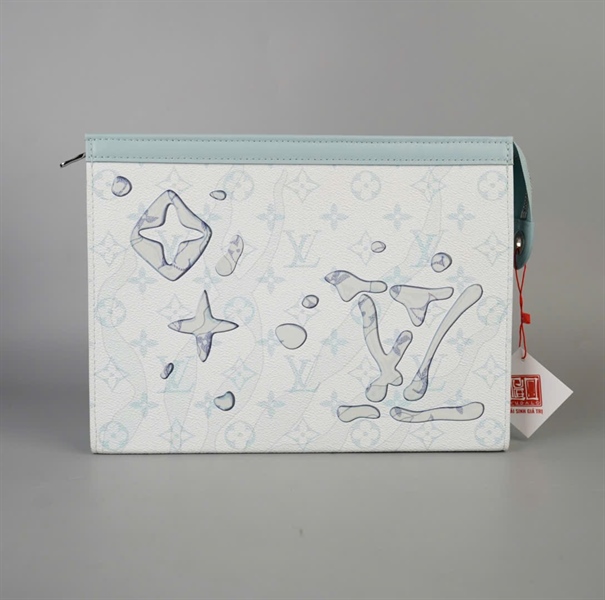 Túi LV Clutch hoa xanh có lót form sz27 KG+