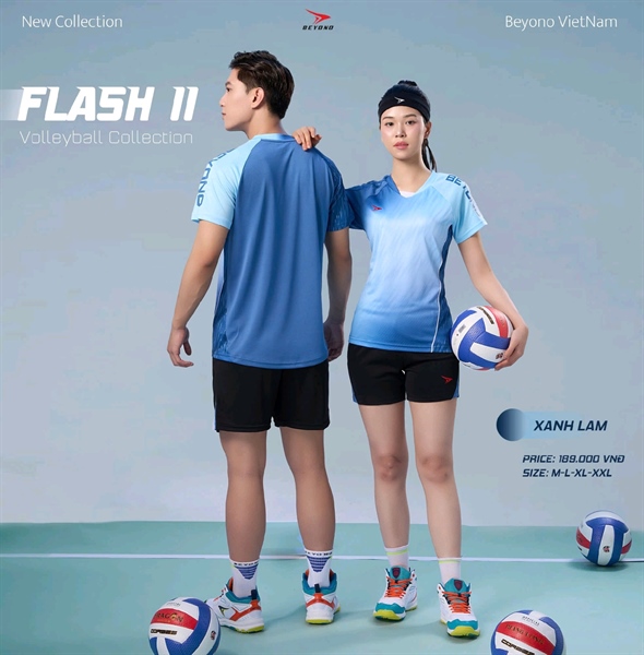Quần áo bóng chuyền BEYONO FLASH 2, M=>2XL nam + nữ 220QAL