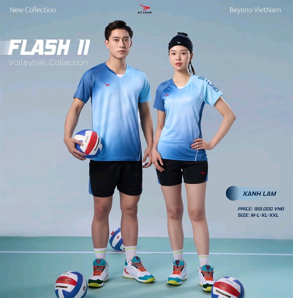 Quần áo bóng chuyền BEYONO FLASH 2, M=>2XL nam + nữ 220QAL