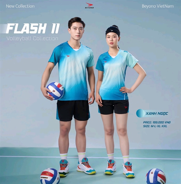 Quần áo bóng chuyền BEYONO FLASH 2, M=>2XL nam + nữ 220QAL