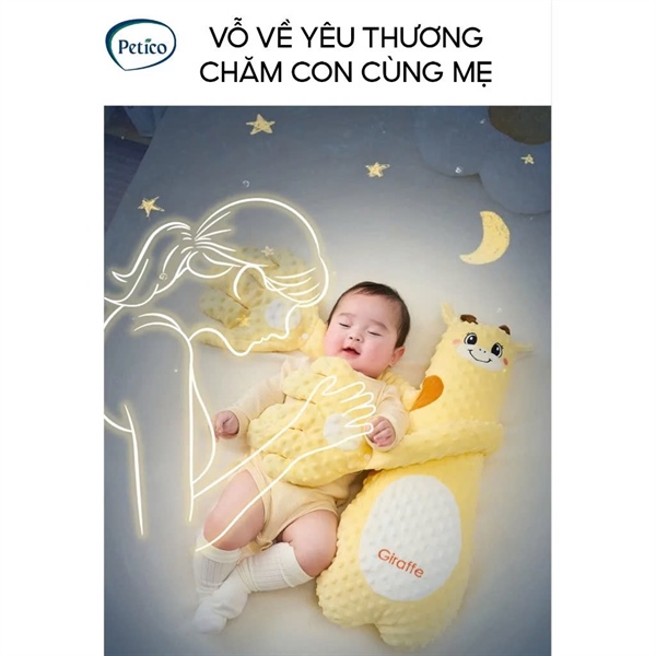 Gối ôm chống giật mình,vỗ,ru ngủ Petico 60*23cm