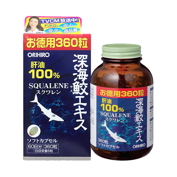 Viên uống dầu gan cá mập, sụn vi cá mập Squalene Orihio Nhật Bản bổ xương khớp, tim mạch và mắt