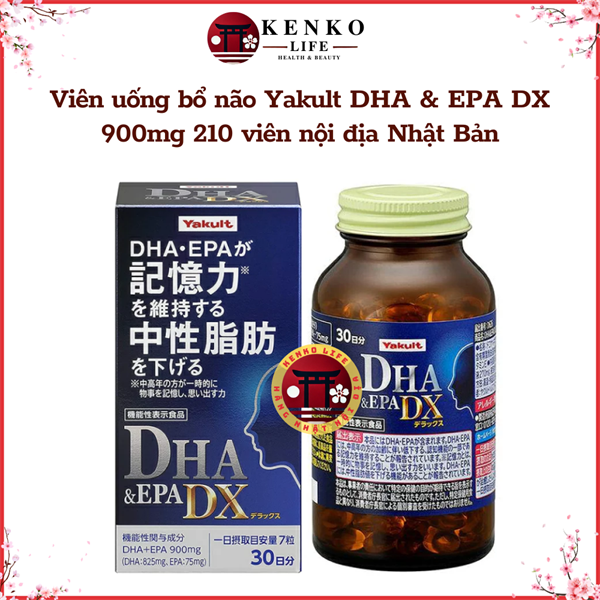 Viên Uống Bổ Não & Tim Mạch Yakult DHA & EPA DX 900mg 210 viên – Dưỡng Chất Từ Cá Biển Giúp Duy Trì Trí Nhớ & Hỗ Trợ Sức Khỏe Tim Mạch