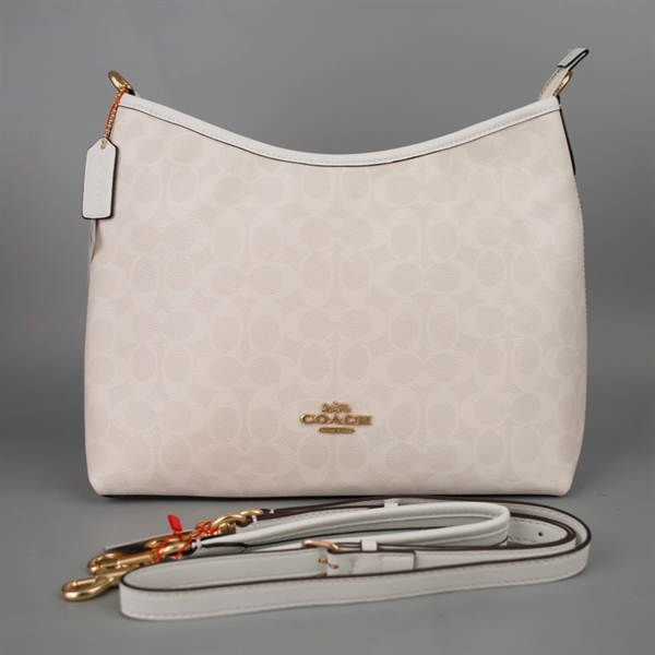 Túi Coach thuyền trắng 2 strap sz28 +