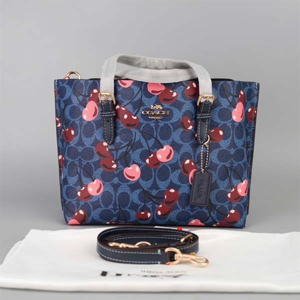 Túi Coach cherry xanh đậm sz24 +