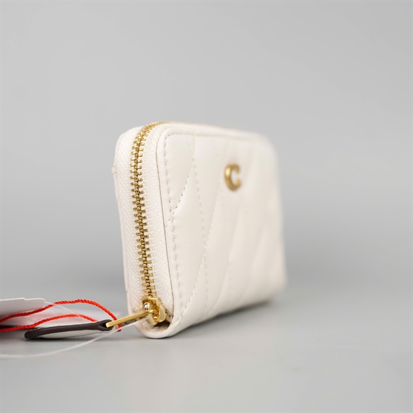 Ví Coach trắng có khóa zip +