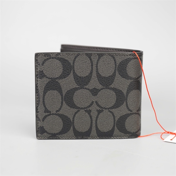 Ví Coach đen logo trắng +