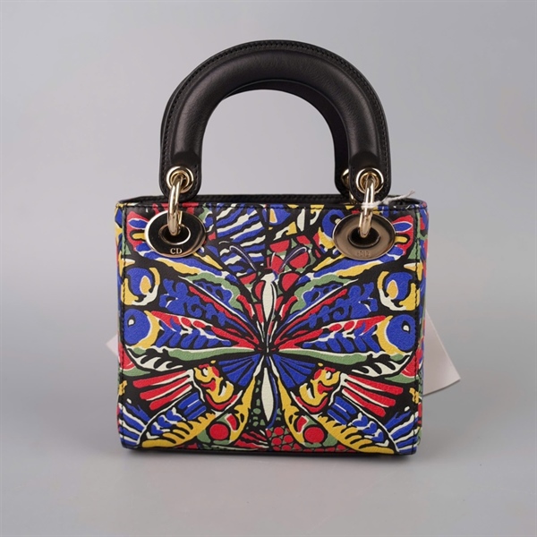 Túi Dior Lady đen họa tiết (05-BO-0178) szmini (BMC) KG+