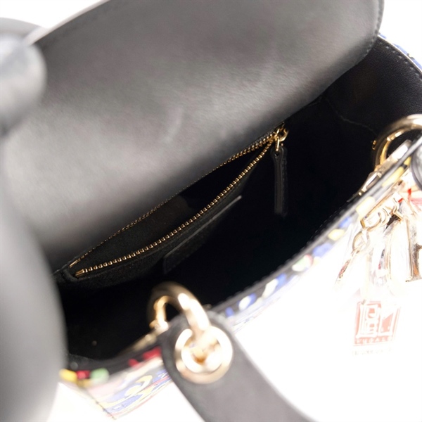 Túi Dior Lady đen họa tiết (05-BO-0178) szmini (BMC) KG+