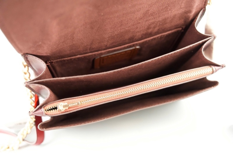 Túi Coach đỏ phối nâu sz21 +