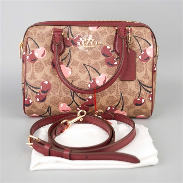 Túi Coach speedy nâu cherry sz24 +