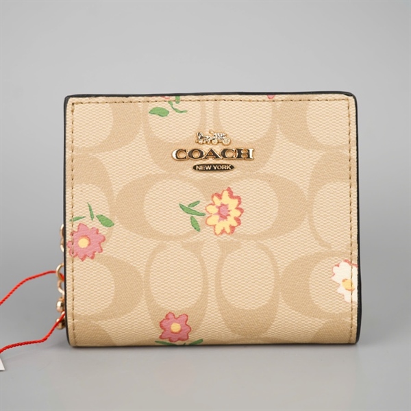 Ví Coach nude hoa nhí +