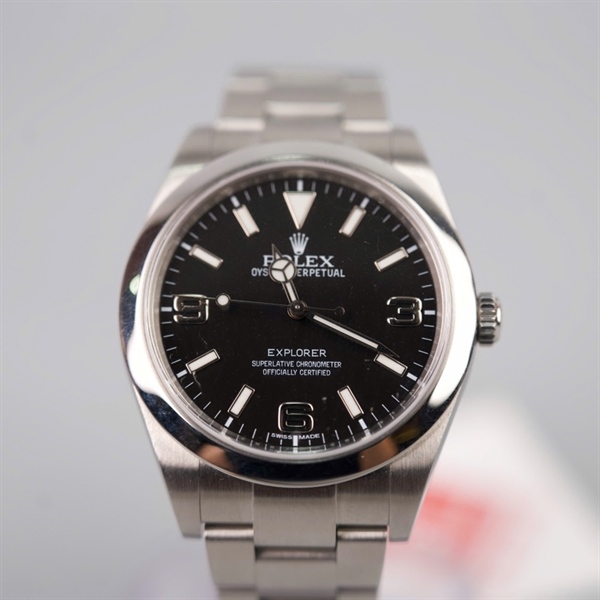 Đồng hồ Rolex bạc mặt tròn đen (8A0878R2) sz38mm (LTB) KG+