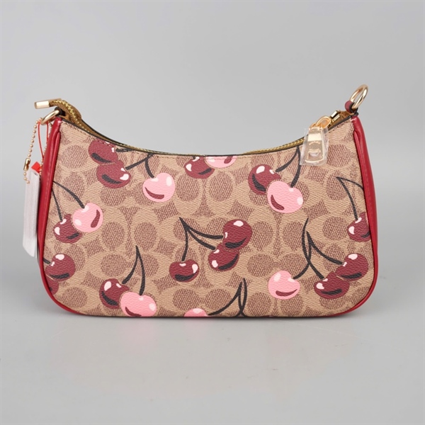 Túi Coach kẹp nách nâu cherry 2 strap sz24 +