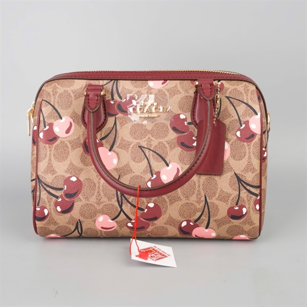 Túi Coach speedy nâu cherry sz24 +