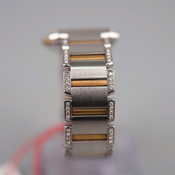 Đồng hồ Cartier bạc mặt vuông đính đá (813016UF) sz28mm (LTB) KG+