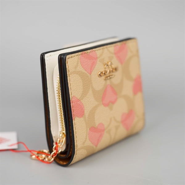 Ví Coach nude trái tim gập 2 +