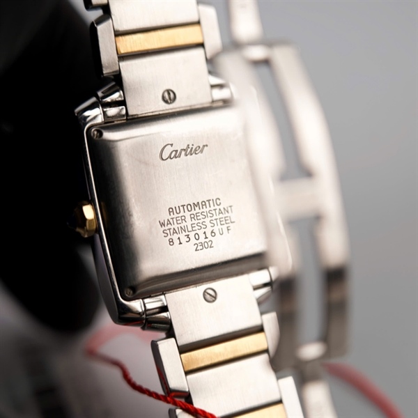 Đồng hồ Cartier bạc mặt vuông đính đá (813016UF) sz28mm (LTB) KG+