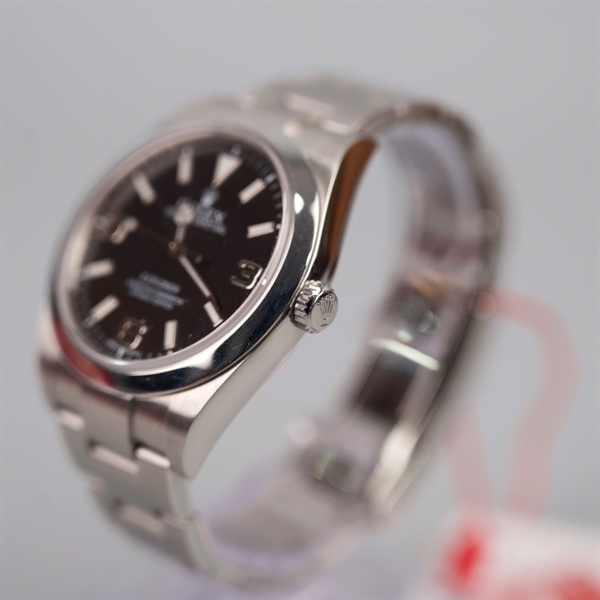 Đồng hồ Rolex bạc mặt tròn đen (8A0878R2) sz38mm (LTB) KG+