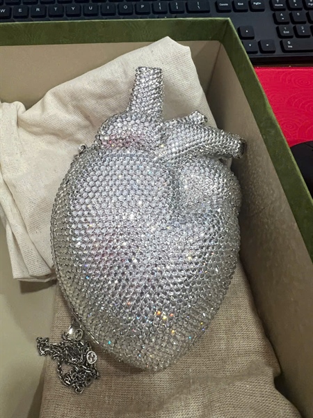 Túi GG trái tim bạc KG+