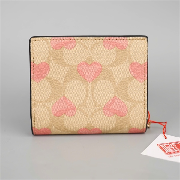 Ví Coach nude trái tim gập 2 +