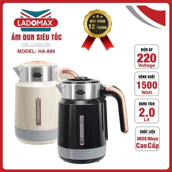 Ấm Đun Siêu Tốc Ladomax HA-889 ( Thùng 16 )