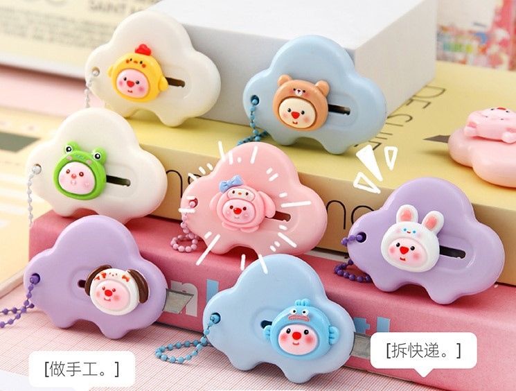 Set 10 dao rọc giấy MÂY, TRÒN, có LỖ, DÂY ĐEO, mix các mẫu dễ thương, SP1675