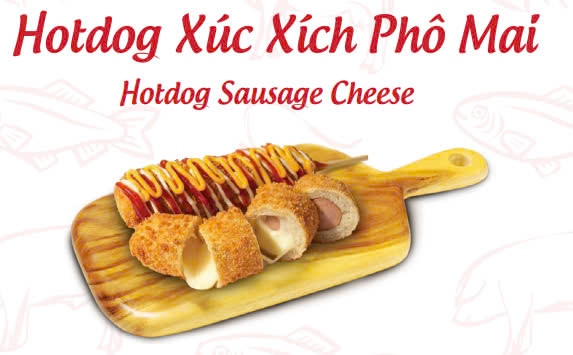 Hotdog Xúc Xích Phô mai tẩm bột xù chiên 500G (đông) - Khay 8 que