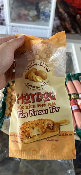 Hotdog Xúc Xích Phô mai tẩm khoai tây 125G (đông)