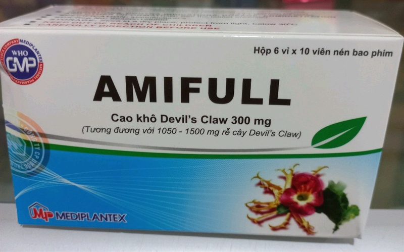 Amifull 300mg (Giúp giảm đau lưng, đau khớp, đau cơ) (Hộp 6 Vỉ x 10 Viên) - Mediplantex