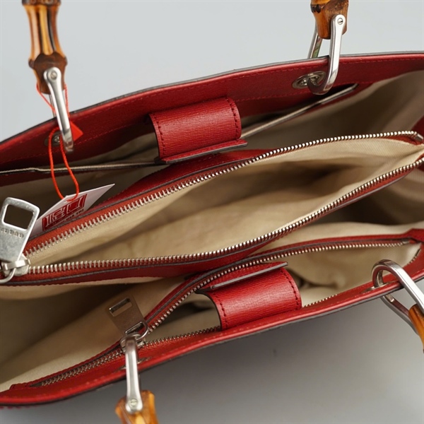 Túi GG Bamboo đỏ họa tiết sz34 (BMC) +