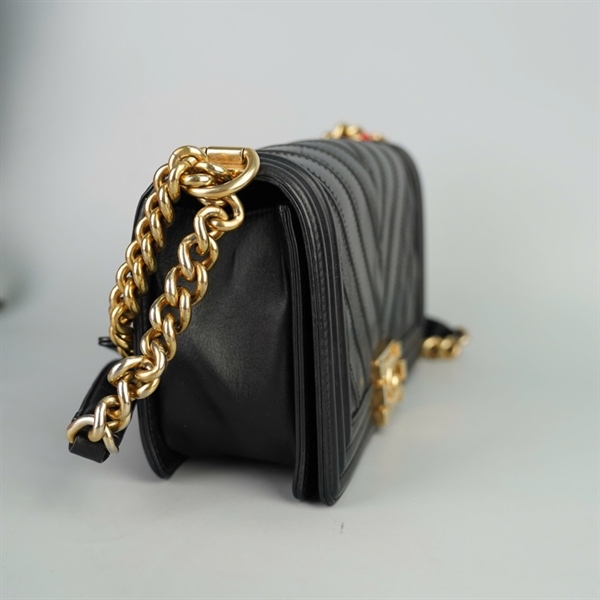 Túi Chanel Boy đen sọc (22647713) sz24 KG+